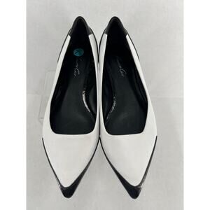 Kenneth Cole Pointed Black and White Flats
